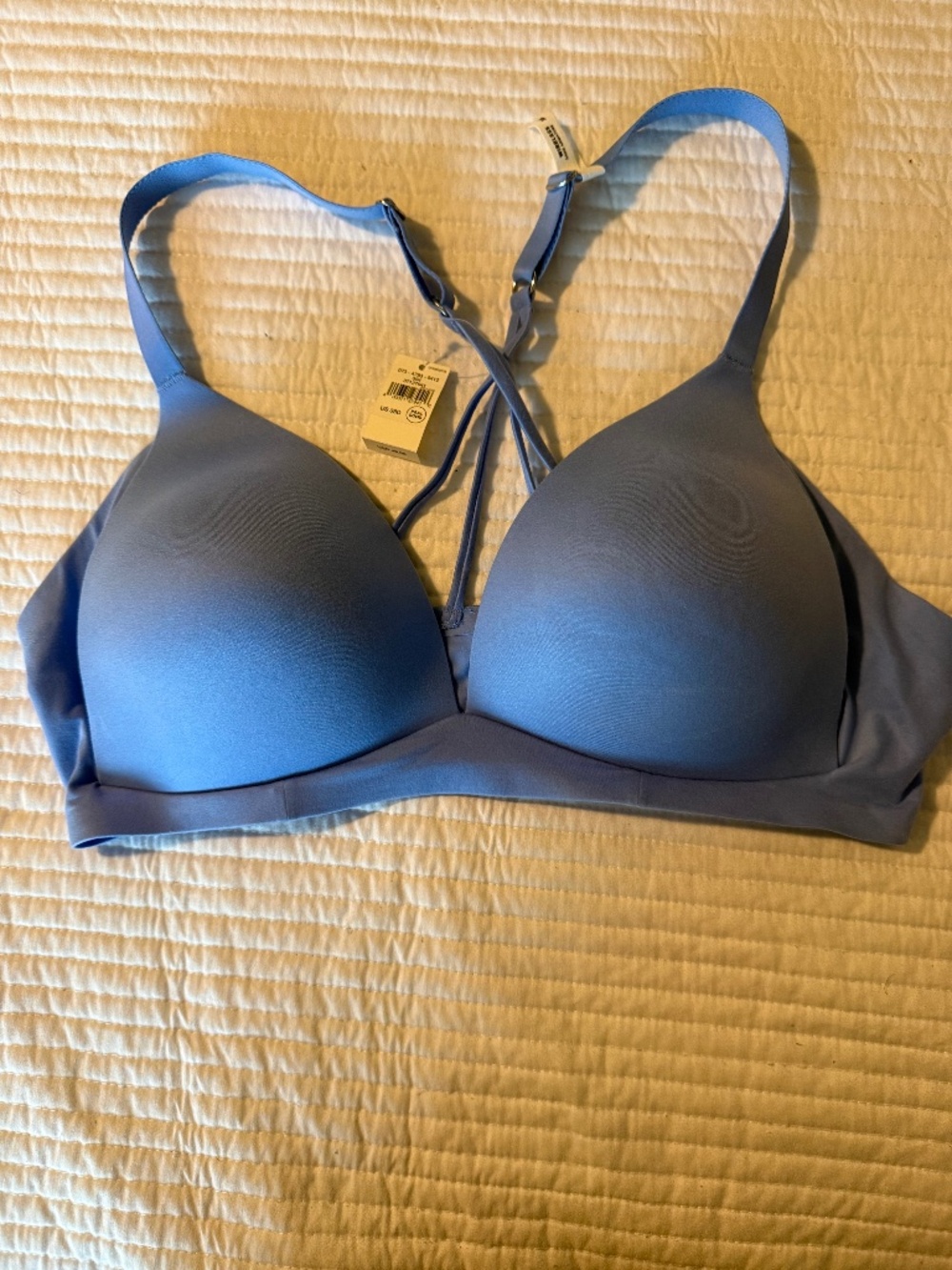 Aerie Real Sunnie Wireless Bra Size 36D Blue Periwinkle Padded Bralette Cozy NWT